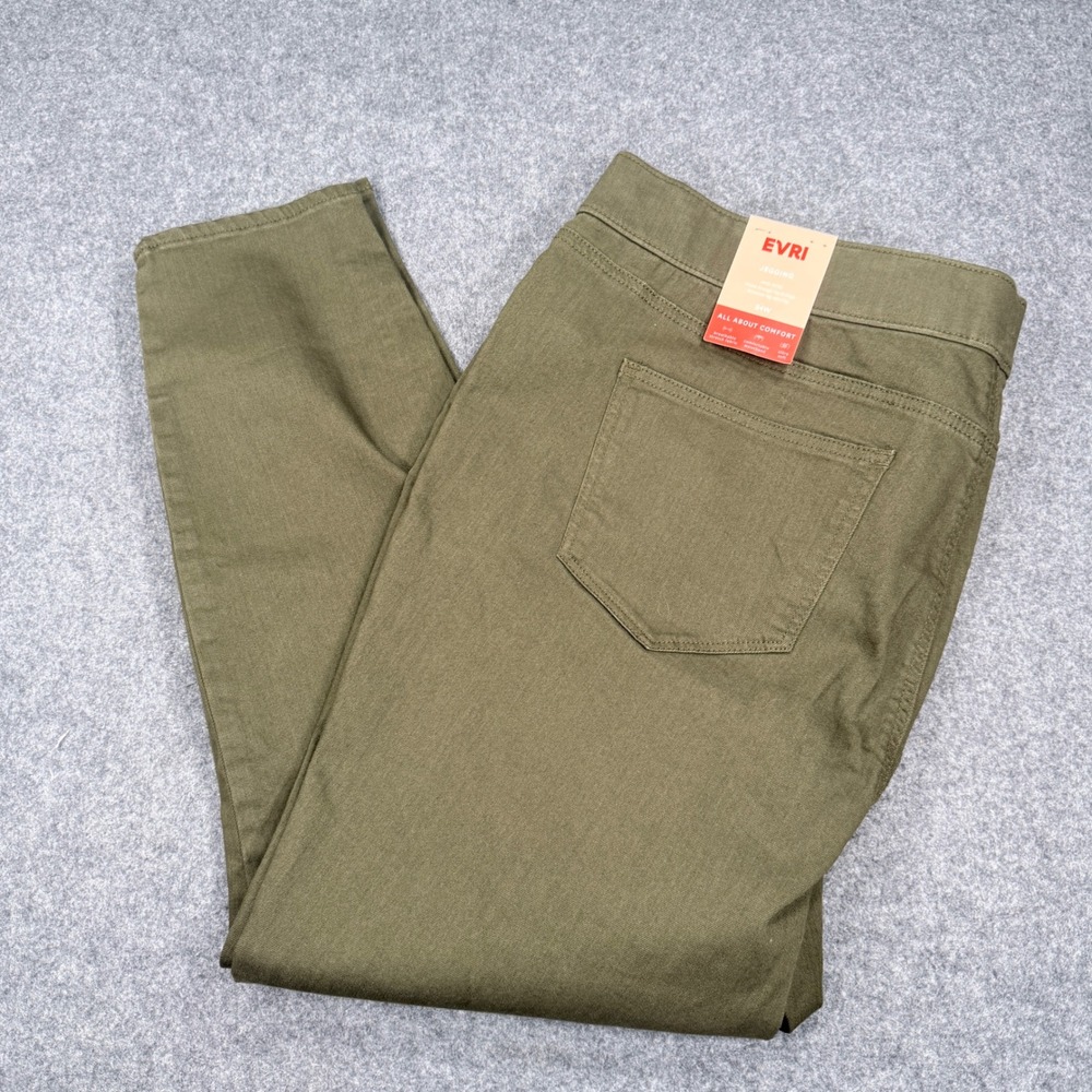 Evri Womens Plus Size 24W Jegging Mid Rise Skinny Lidia Green WI93D000PSA NEW